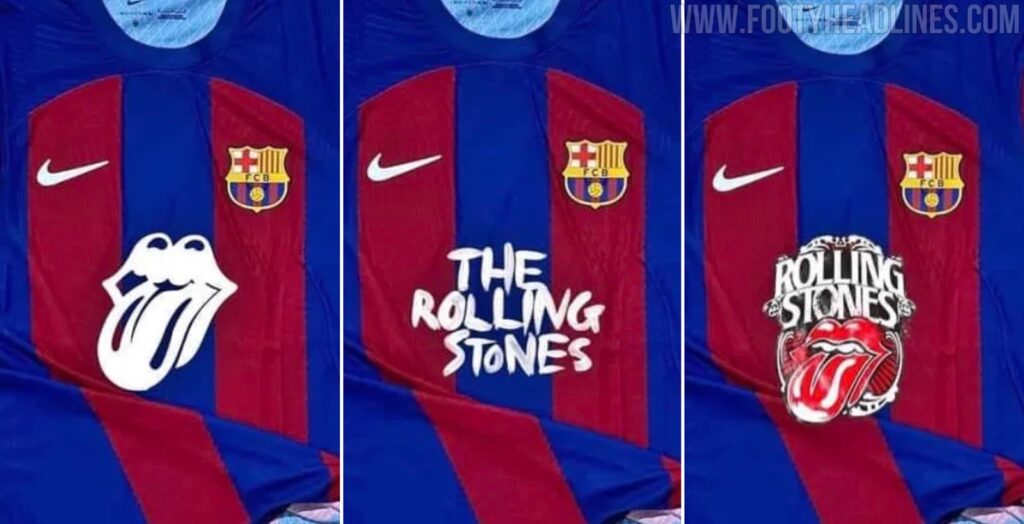 Posibles diseños colaboración FC Barcelona y The Rolling Stones